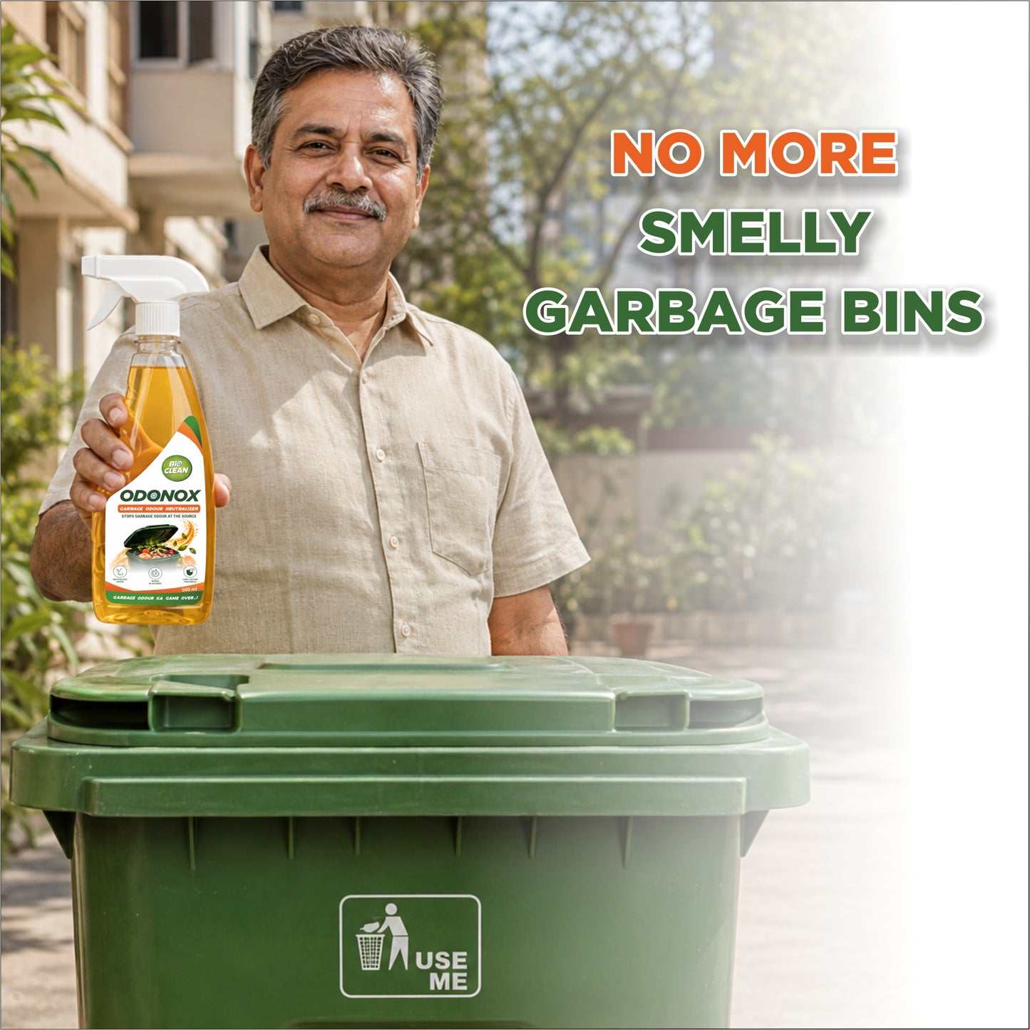 Bioclean ODONOX - Garbage Odour Eliminator Spray | Garbage Odour Remover, Bin Odour Spray, Trash Can Odour Spray 500ml