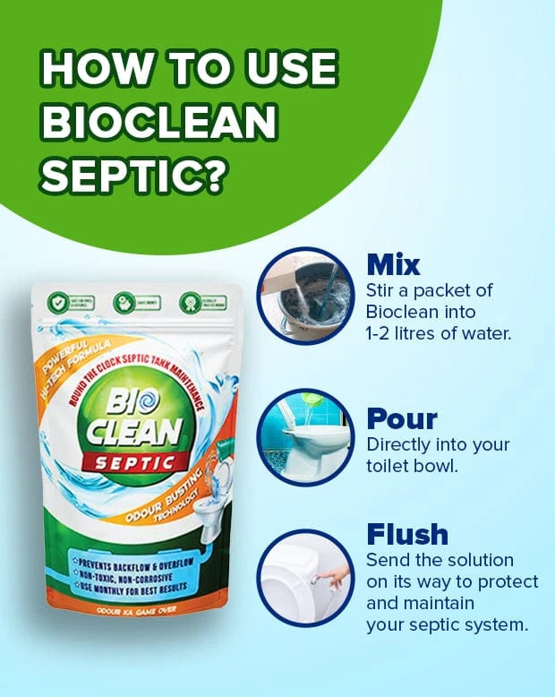 Bioclean Septic - Septic Tank Powder | Pack of 4(250gm)