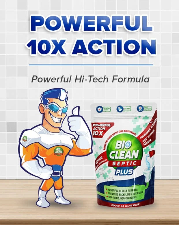 Bioclean Septic Plus - 10X Powerful | Degrade Sludge faster | Pack of 2(250gm)