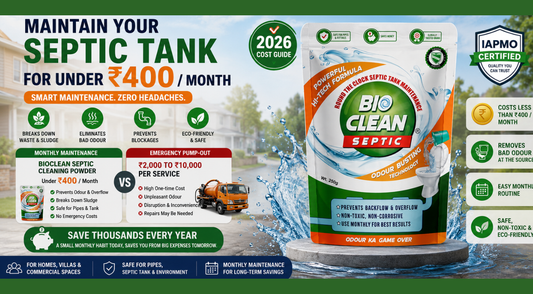 Septic Tank Maintenance Cost in India: Under ₹400/Month (2026)