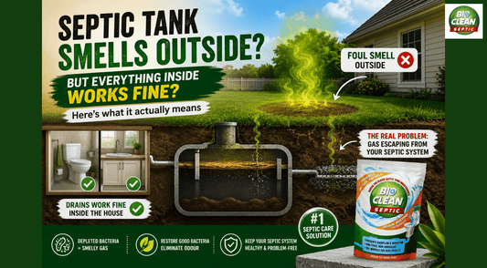 Septic tank smells outside but drains are fine? Here's what it actually means