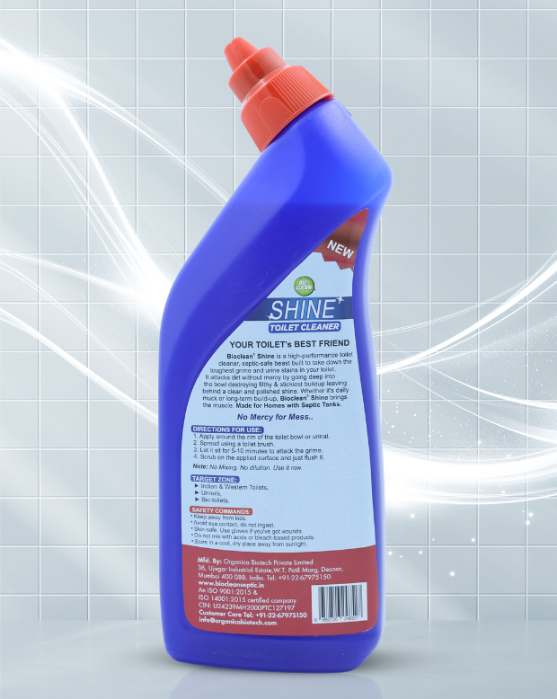 BioClean SHINE Toilet Cleaner | Enzyme Powered| Septic Tank Safe| Pack of 1(500ml)