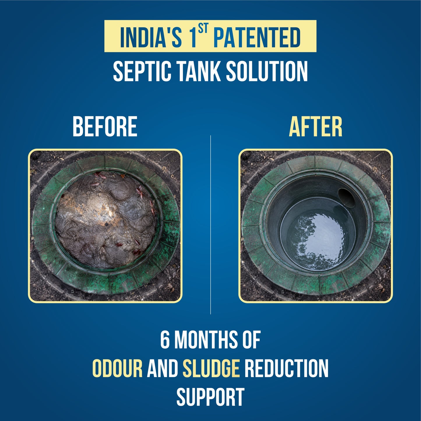 BioClean Septic ULTRA|Septic Tank Cleaner Powder|Faster Odour removal|Pack of 1(500gm)