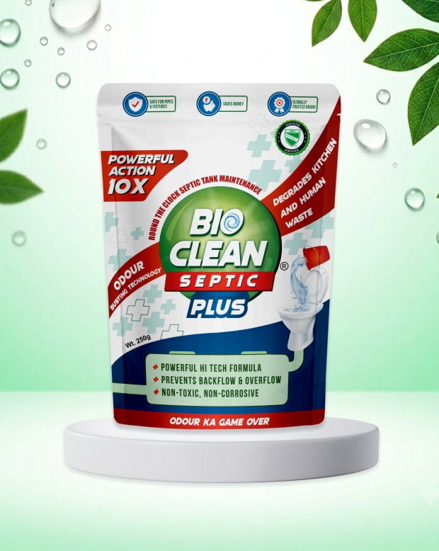 BioClean Septic Plus - Septic Tank Cleaner Powder|10X Powerful Formula |Faster Odour removal|Pack of 1(250gm)