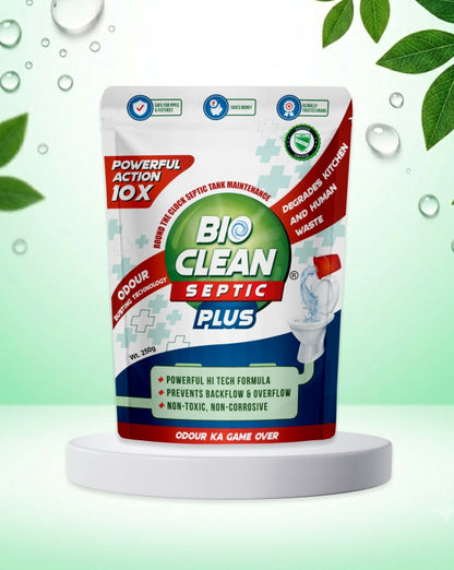 BioClean Septic Plus - Septic Tank Cleaner Powder|10X Powerful Formula |Faster Odour removal|Pack of 1(250gm)