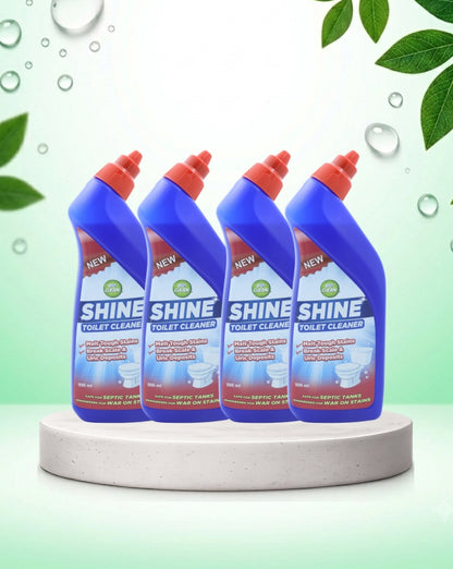 BioClean SHINE Toilet Cleaner Four Pack | Enzyme Powered| Septic Tank Safe| Pack of 4(500ml)