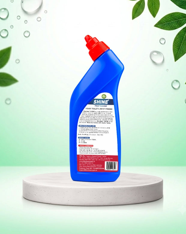 BioClean SHINE Toilet Cleaner Double Pack | Enzyme Powered| Septic Tank Safe| Pack of 2(500ml)