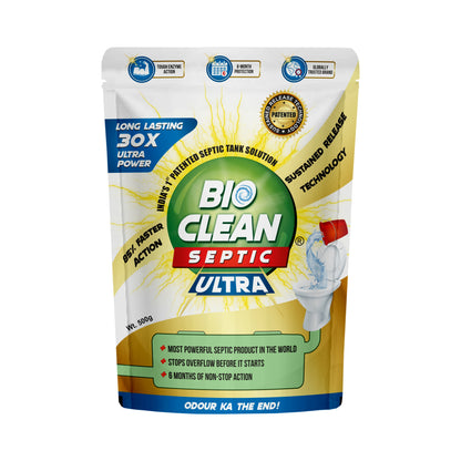 BioClean Septic ULTRA|Septic Tank Cleaner Powder|Faster Odour removal|Pack of 1(500gm)
