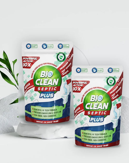 Bioclean Septic Plus - Septic Tank Powder|Degrades Sludge Faster|10X Powerful formula|Pack of 2(250gm)
